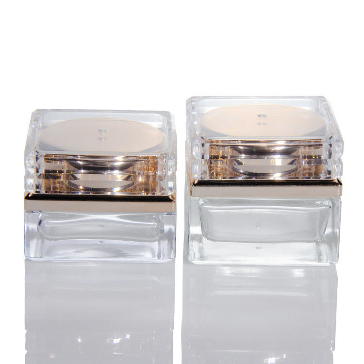 Maßgeschneiderte leere Frostglasflasche mit Rose Gold Deckel 5 ml-50 ml Luxus Gesichtskosmetik Lotion Behälter