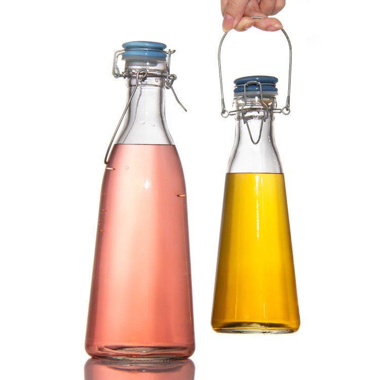 Leere 250 ml 500 ml 750 ml Glasflasche mit leicht schwingender Kappe für Getränke Saft Bier Wodka Whisky