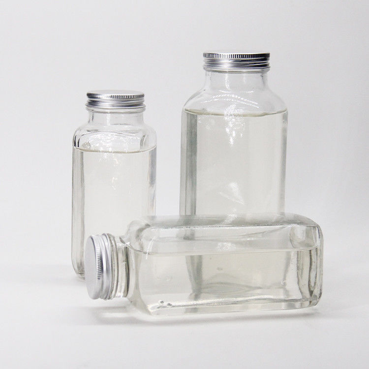 Glas-Saftflaschen Quadrat-Saft-Glasflaschen mit Manipulationssicherung Cap für Saft Getränke Verpackung
