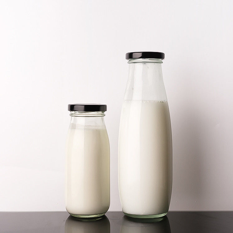 Kostenlose Probe 100 ml 200 ml 350 ml Pasteurisierung Kaltbrühe Tee Milch Glasflaschen mit Metalldeckel