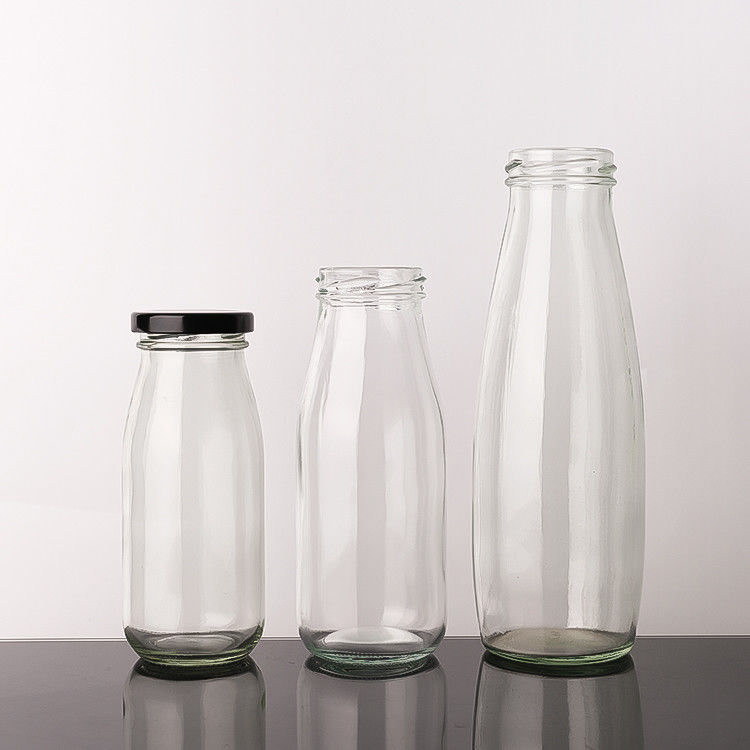 Kostenlose Probe 100 ml 200 ml 350 ml Pasteurisierung Kaltbrühe Tee Milch Glasflaschen mit Metalldeckel