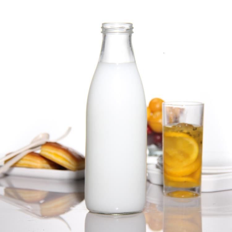 Bleifreie französische Runde 25 oz 32 oz Glas Frischmilchflaschen für Eisgetränke