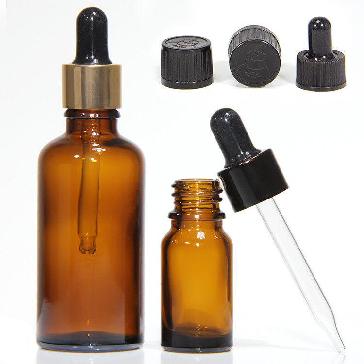 Luxus 1 Unz 2 Unz 20ml 30ml 50ml Kosmetik Leer Flach Schulter Serum ätherisches Öl Glas Tropffflasche