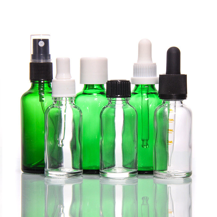 Luxus 1 Unz 2 Unz 20ml 30ml 50ml Kosmetik Leer Flach Schulter Serum ätherisches Öl Glas Tropffflasche