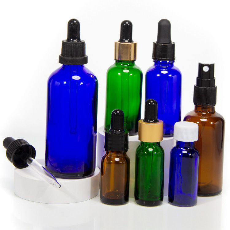 Luxus 1 Unz 2 Unz 20ml 30ml 50ml Kosmetik Leer Flach Schulter Serum ätherisches Öl Glas Tropffflasche