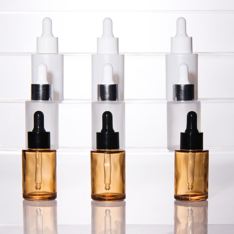 Leere 15 ml 30 ml Frostglas Gesichtsöl Serum Flasche Verpackung Glaspumpe Kosmetische Serumöl Tropffflasche