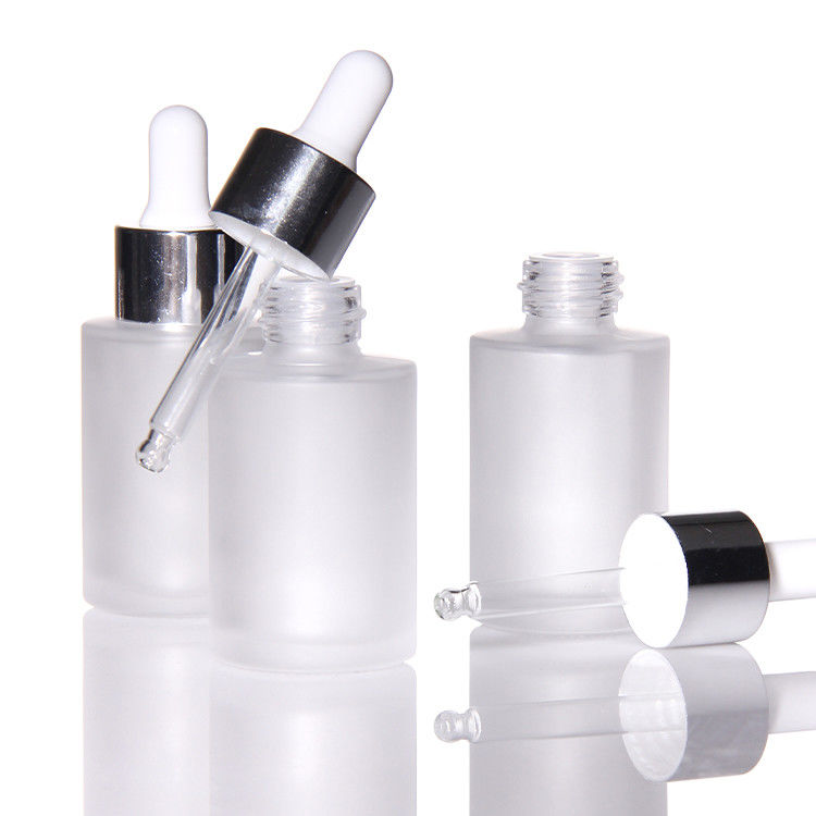 Leere 15 ml 30 ml Frostglas Gesichtsöl Serum Flasche Verpackung Glaspumpe Kosmetische Serumöl Tropffflasche