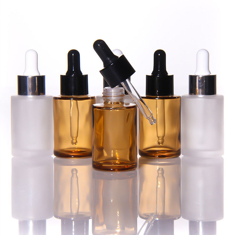 Leere 15 ml 30 ml Frostglas Gesichtsöl Serum Flasche Verpackung Glaspumpe Kosmetische Serumöl Tropffflasche