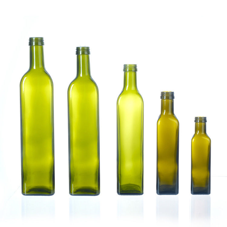 Leere Flasche mit Kappe 250 ml 500 ml 750 ml 1 l klare Quadratglasflasche für Olivenöl