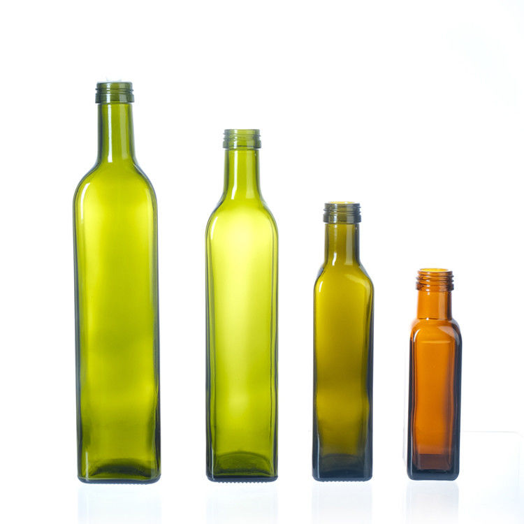 Leere Flasche mit Kappe 250 ml 500 ml 750 ml 1 l klare Quadratglasflasche für Olivenöl