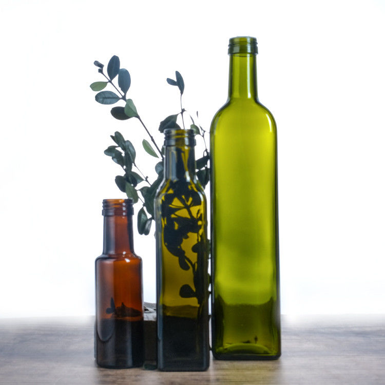 500 ml 750 ml Quadratflächen Olivenöl-Glasflaschen mit Korken- oder Schraubdeckel