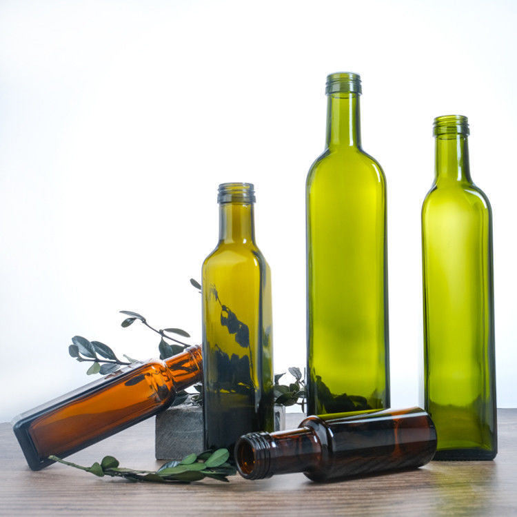 500 ml 750 ml Quadratflächen Olivenöl-Glasflaschen mit Korken- oder Schraubdeckel
