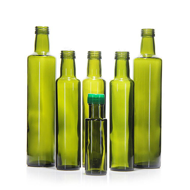 Lebensmittelqualität 250 ml 500 ml 750 ml klare runde Marasca-Glas Olivenölflaschen mit Kappe