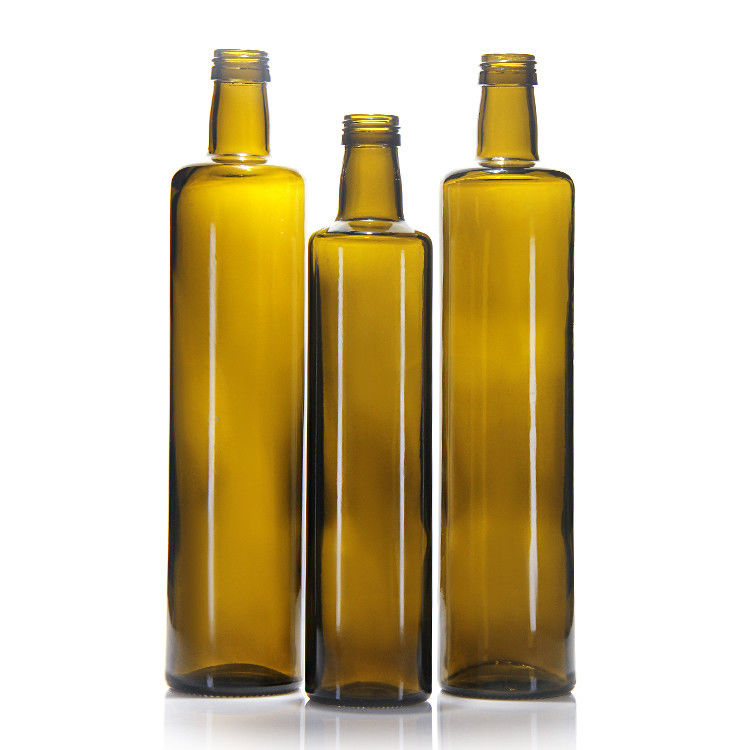 Lebensmittelqualität 250 ml 500 ml 750 ml klare runde Marasca-Glas Olivenölflaschen mit Kappe