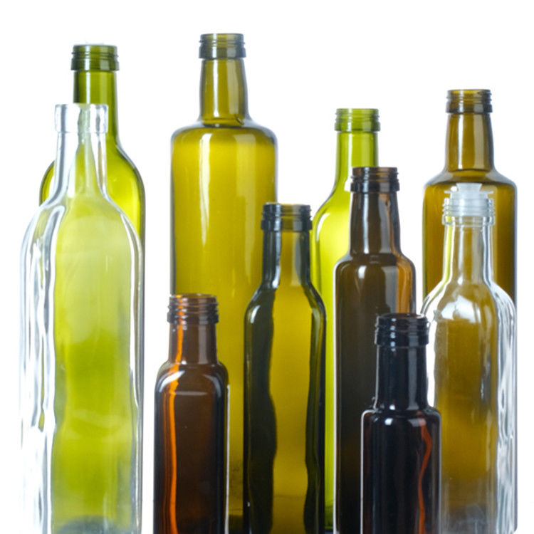 Lebensmittelqualität 250 ml 500 ml 750 ml klare runde Marasca-Glas Olivenölflaschen mit Kappe
