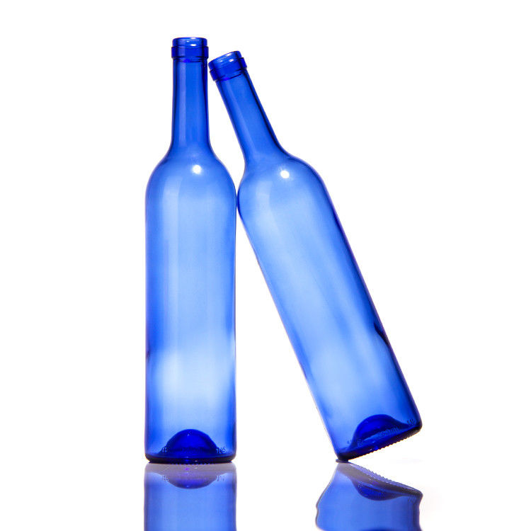Leere Olivenblaue Bernstein 750 ml Bier Trockenrotwein Alkohol Glasflasche mit Deckel