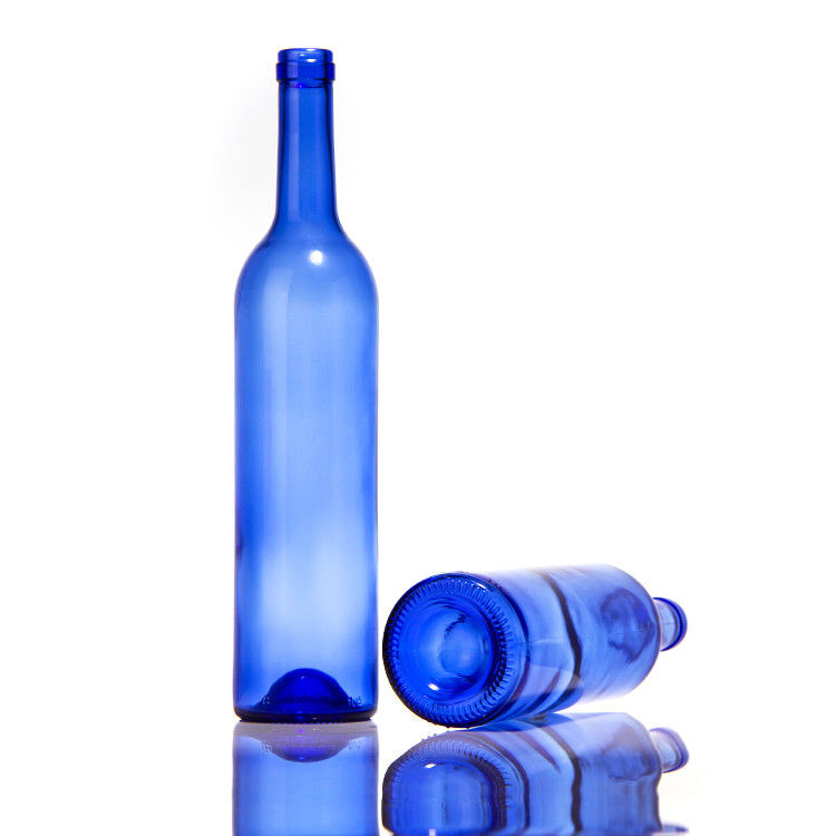 Leere Olivenblaue Bernstein 750 ml Bier Trockenrotwein Alkohol Glasflasche mit Deckel