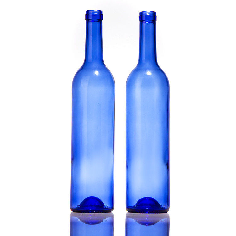 Leere Olivenblaue Bernstein 750 ml Bier Trockenrotwein Alkohol Glasflasche mit Deckel