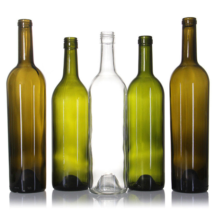 32oz 750ml angepasste Burgunder Wein Glas Rundflasche mit Korkkappe