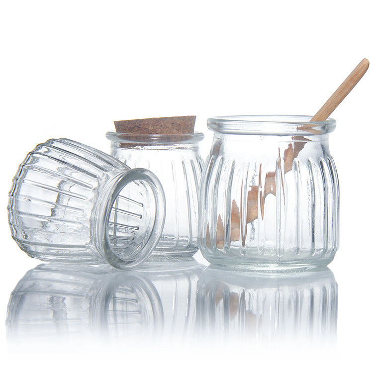 100 ml 200 ml Mini-Rundklarglas Milch-Joghurt-Pudding-Glas mit Holzstoppe