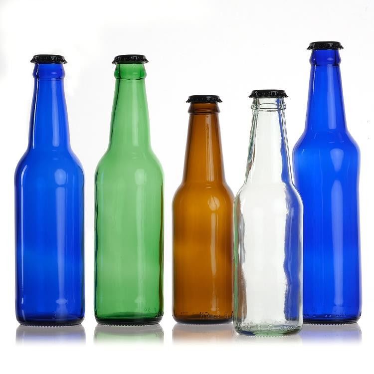 Großhandel Leere 330ml 33cl 12oz Soda oder Saft klare Bierglasflaschen mit Deckel