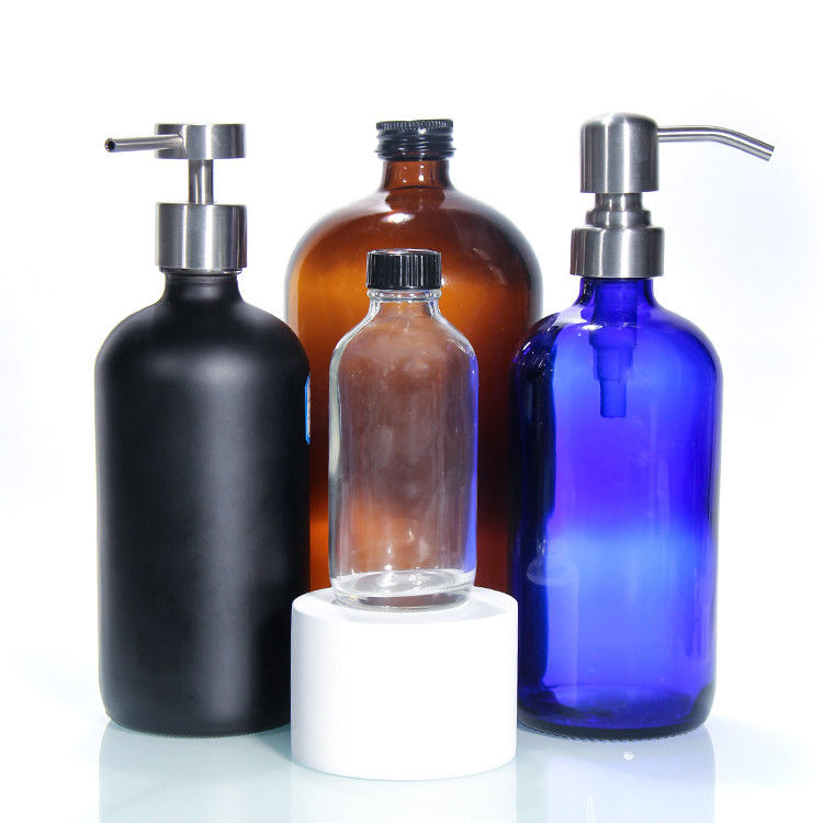 Farbleere Luxus-Glasflasche Glasflasche mit Pump Lotion Glas Kosmetikflaschen