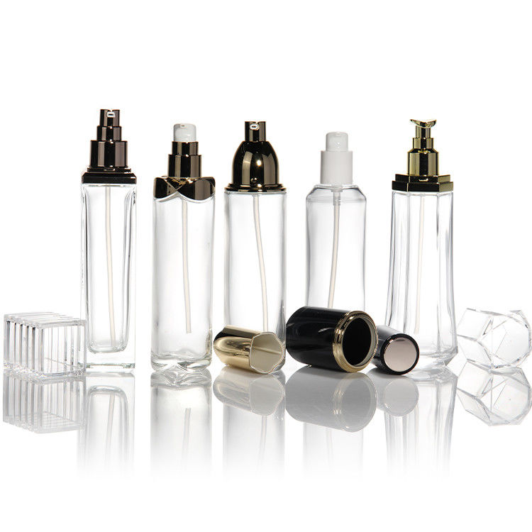 Gesichtscreme Kosmetik Glasflasche Ätherische Ölflasche 100ml 150ml mit Lotion Pumpe für die Verpackung Kosmetik