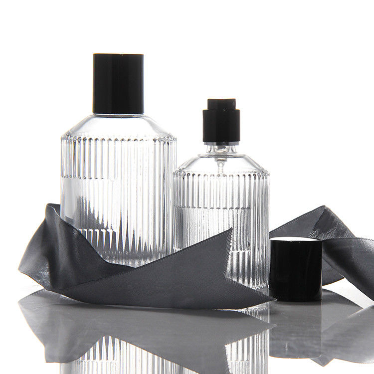 Zylinder transparente Parfümflasche OEM 50ml Glas Parfümflasche mit Geschenkbox Pump Sprayer