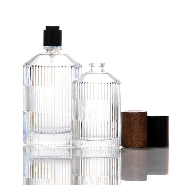Zylinder transparente Parfümflasche OEM 50ml Glas Parfümflasche mit Geschenkbox Pump Sprayer