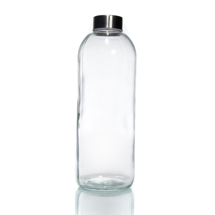 Außen 35 ml 500 ml runde Sport-Hoch-Borosilikat-Glas-Wasserflasche mit Silikon-Hülle