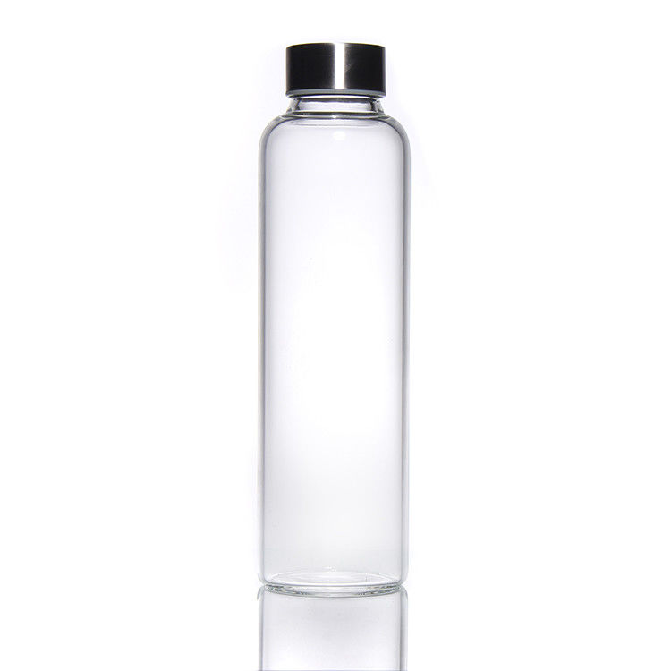 Neues Design 350 ml/500 ml Hochborosilikat Glas Wasserflasche mit Edelstahldeckel