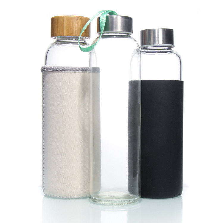 Benutzerdefiniertes Logo Hohe Borosilikat Glas Wasserflaschen Tumbler BPA-FREI Trinkwasserflasche