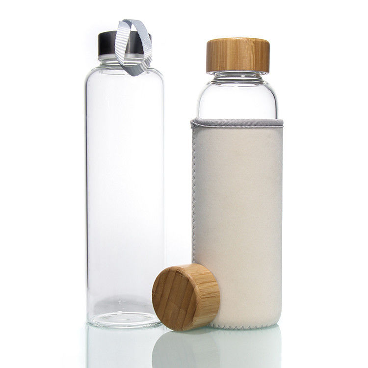 Benutzerdefiniertes Logo Hohe Borosilikat Glas Wasserflaschen Tumbler BPA-FREI Trinkwasserflasche