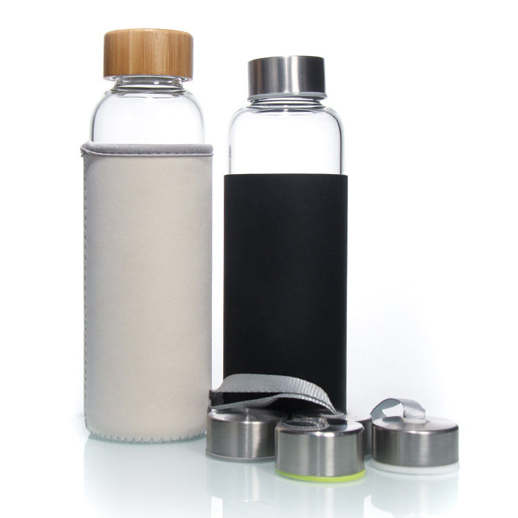 Benutzerdefiniertes Logo Hohe Borosilikat Glas Wasserflaschen Tumbler BPA-FREI Trinkwasserflasche