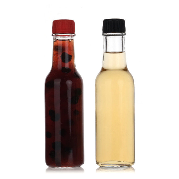 150 ml 250 ml 5 Oz Woozy Salat heiße Soße Glasflaschen Mini mit undichtem schwarzen Deckel